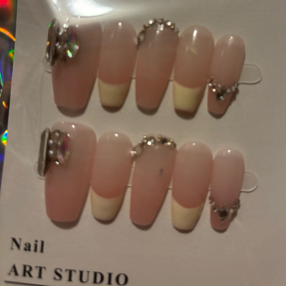 Pink and Cream Nail Art Set
